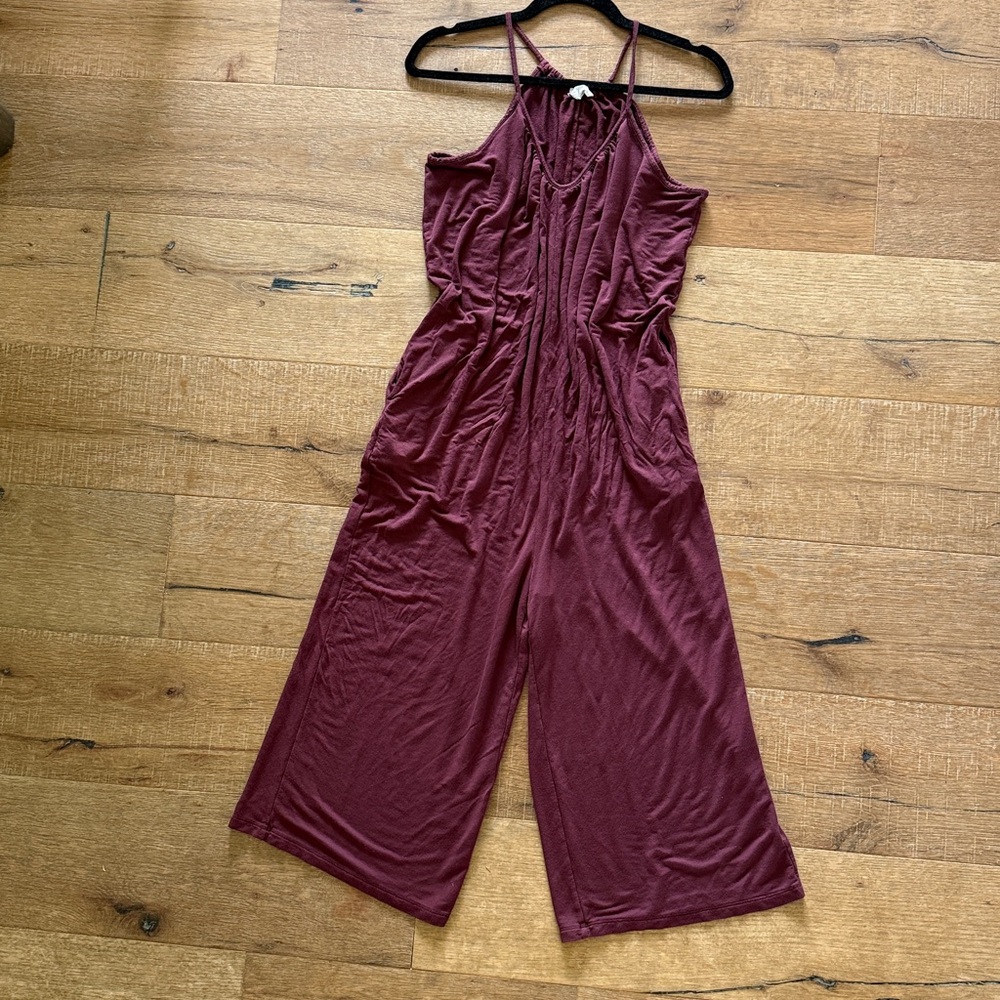 burgundy lounge jumpsuit